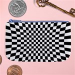 Illusion Checkerboard Black And White Pattern Large Coin Purse Front