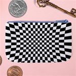 Illusion Checkerboard Black And White Pattern Large Coin Purse Back