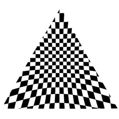 Illusion Checkerboard Black And White Pattern Wooden Puzzle Triangle by Nexatart