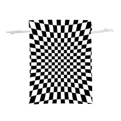 Illusion Checkerboard Black And White Pattern Lightweight Drawstring Pouch (s) by Nexatart