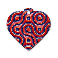 Pattern Curve Design Dog Tag Heart (one Side)