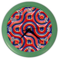 Pattern Curve Design Color Wall Clock by Nexatart