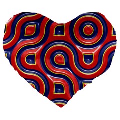 Pattern Curve Design Large 19  Premium Heart Shape Cushions