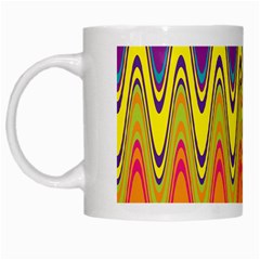 Retro Colorful Waves Background White Mugs