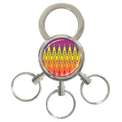 Retro Colorful Waves Background 3-ring Key Chain by Nexatart