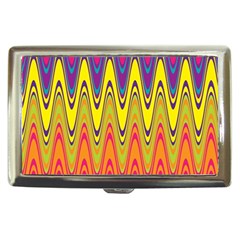 Retro Colorful Waves Background Cigarette Money Case