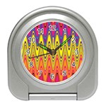 Retro Colorful Waves Background Travel Alarm Clock Front