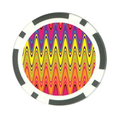 Retro Colorful Waves Background Poker Chip Card Guard (10 Pack)