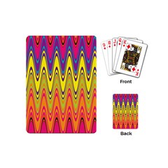 Retro Colorful Waves Background Playing Cards Single Design (mini)