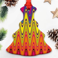 Retro Colorful Waves Background Ornament (christmas Tree) 