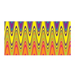 Retro Colorful Waves Background Satin Wrap by Nexatart