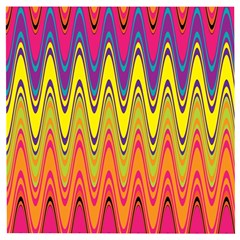 Retro Colorful Waves Background Wooden Puzzle Square by Nexatart