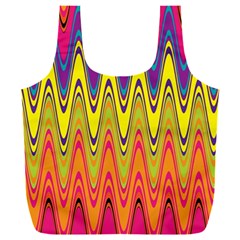 Retro Colorful Waves Background Full Print Recycle Bag (xxl) by Nexatart