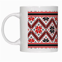 Folklore Ethnic Pattern Background White Mugs