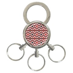 Folklore Ethnic Pattern Background 3-ring Key Chain