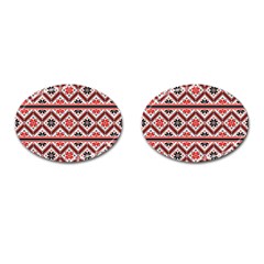 Folklore Ethnic Pattern Background Cufflinks (oval)