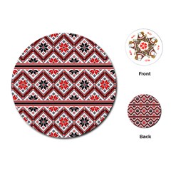 Folklore Ethnic Pattern Background Playing Cards Single Design (round)