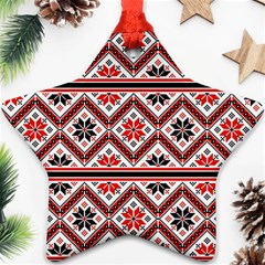 Folklore Ethnic Pattern Background Star Ornament (two Sides)