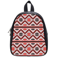 Folklore Ethnic Pattern Background School Bag (small) by Nexatart