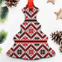 Folklore Ethnic Pattern Background Ornament (christmas Tree) 