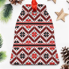 Folklore Ethnic Pattern Background Bell Ornament (two Sides)