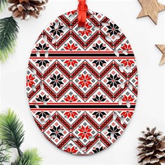 Folklore Ethnic Pattern Background Oval Filigree Ornament (two Sides)