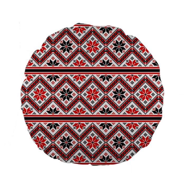 Folklore Ethnic Pattern Background Standard 15  Premium Flano Round Cushions