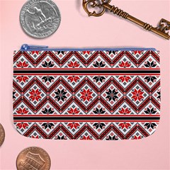 Folklore Ethnic Pattern Background Large Coin Purse