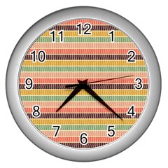 Vintage Stripes Lines Background Wall Clock (silver)