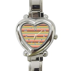 Vintage Stripes Lines Background Heart Italian Charm Watch by Nexatart