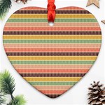 Vintage Stripes Lines Background Heart Ornament (Two Sides) Front