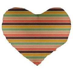 Vintage Stripes Lines Background Large 19  Premium Flano Heart Shape Cushions