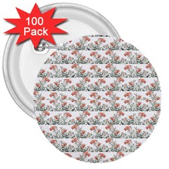 Photo Illustration Floral Motif Striped Design 3  Buttons (100 Pack)  by dflcprintsclothing