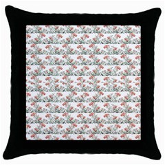 Photo Illustration Floral Motif Striped Design Throw Pillow Case (black) by dflcprintsclothing