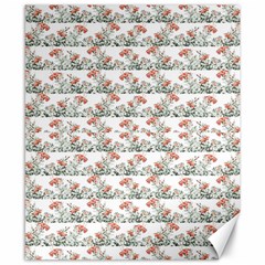 Photo Illustration Floral Motif Striped Design Canvas 8  X 10 