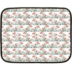 Photo Illustration Floral Motif Striped Design Double Sided Fleece Blanket (mini) 