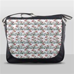 Photo Illustration Floral Motif Striped Design Messenger Bag Front