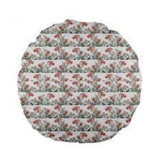 Photo Illustration Floral Motif Striped Design Standard 15  Premium Round Cushions by dflcprintsclothing