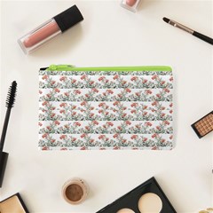 Photo Illustration Floral Motif Striped Design Cosmetic Bag (xs) by dflcprintsclothing