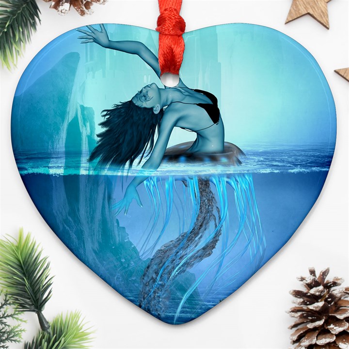 Wonderful Jellyfish Women Heart Ornament (Two Sides)