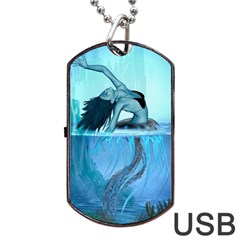 Wonderful Jellyfish Women Dog Tag Usb Flash (two Sides) by FantasyWorld7