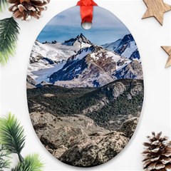 El Chalten Landcape Andes Patagonian Mountains, Agentina Ornament (oval) by dflcprintsclothing