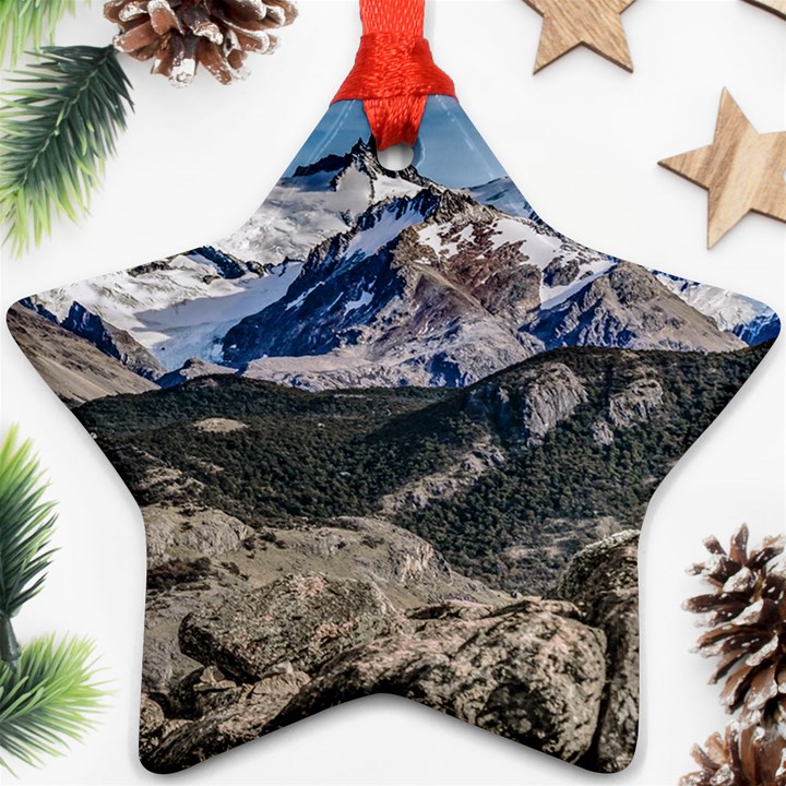 El Chalten Landcape Andes Patagonian Mountains, Agentina Ornament (Star)