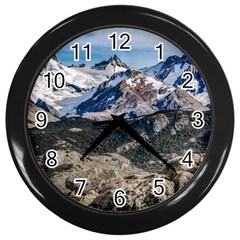 El Chalten Landcape Andes Patagonian Mountains, Agentina Wall Clock (black) by dflcprintsclothing