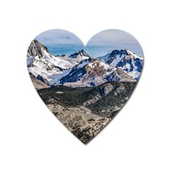 El Chalten Landcape Andes Patagonian Mountains, Agentina Heart Magnet by dflcprintsclothing