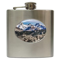 El Chalten Landcape Andes Patagonian Mountains, Agentina Hip Flask (6 Oz) by dflcprintsclothing