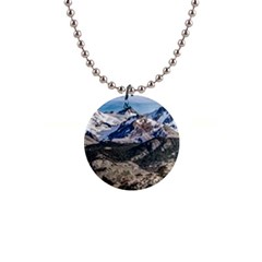 El Chalten Landcape Andes Patagonian Mountains, Agentina 1  Button Necklace by dflcprintsclothing