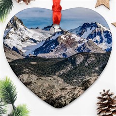 El Chalten Landcape Andes Patagonian Mountains, Agentina Heart Ornament (two Sides)