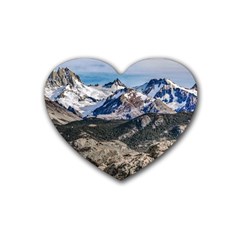 El Chalten Landcape Andes Patagonian Mountains, Agentina Heart Coaster (4 Pack)  by dflcprintsclothing