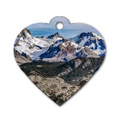 El Chalten Landcape Andes Patagonian Mountains, Agentina Dog Tag Heart (two Sides) by dflcprintsclothing